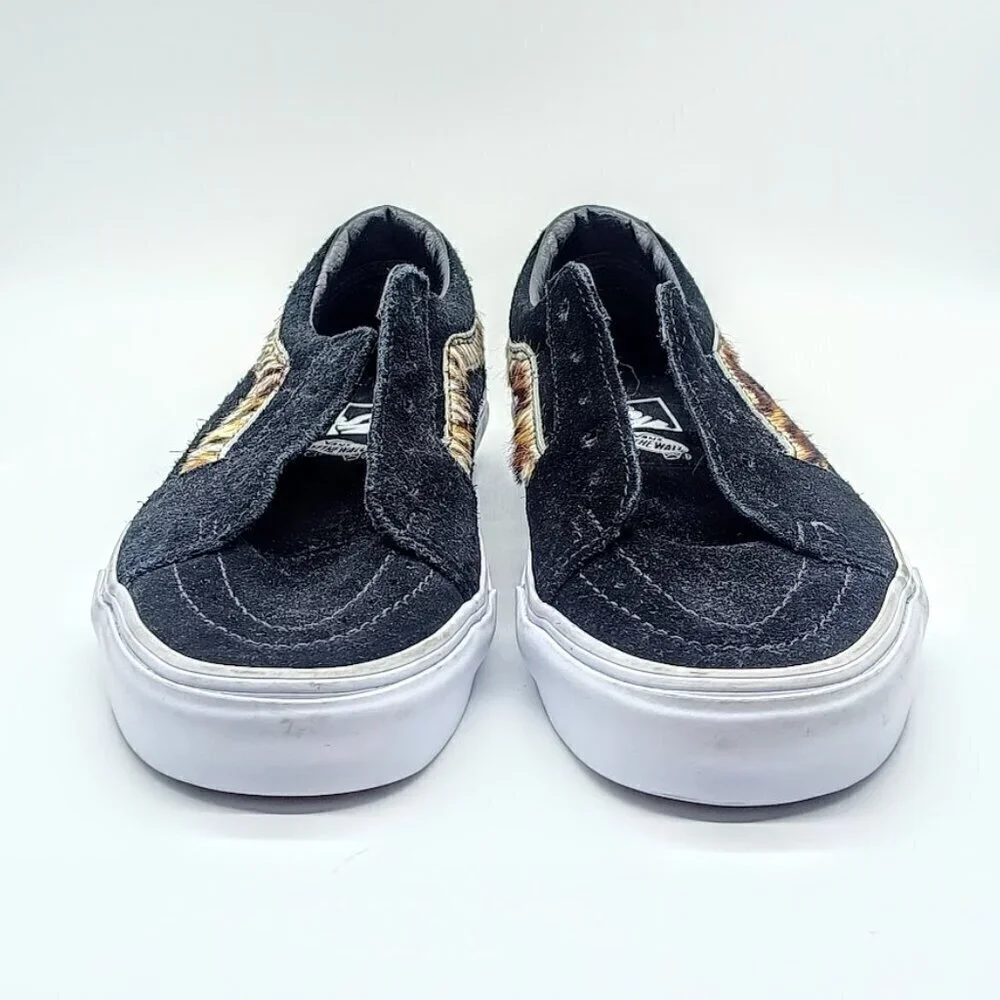 Vans Unisex Black Animal Print Suede Low Top Lace Up Sneakers